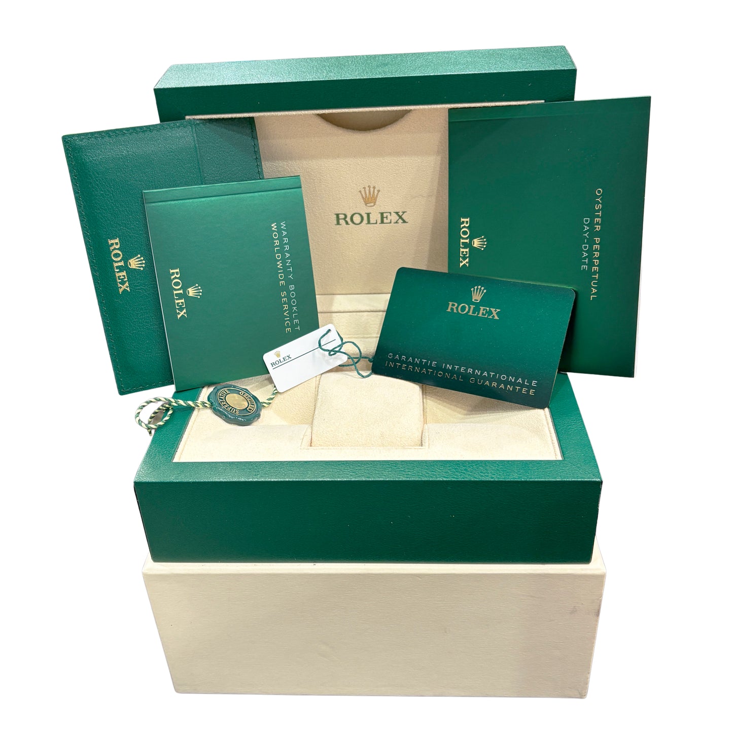 2022 PAPERS Rolex Day-Date President 40mm CHAMPAGNE BAGUETTE DIAMOND 228238 BOX