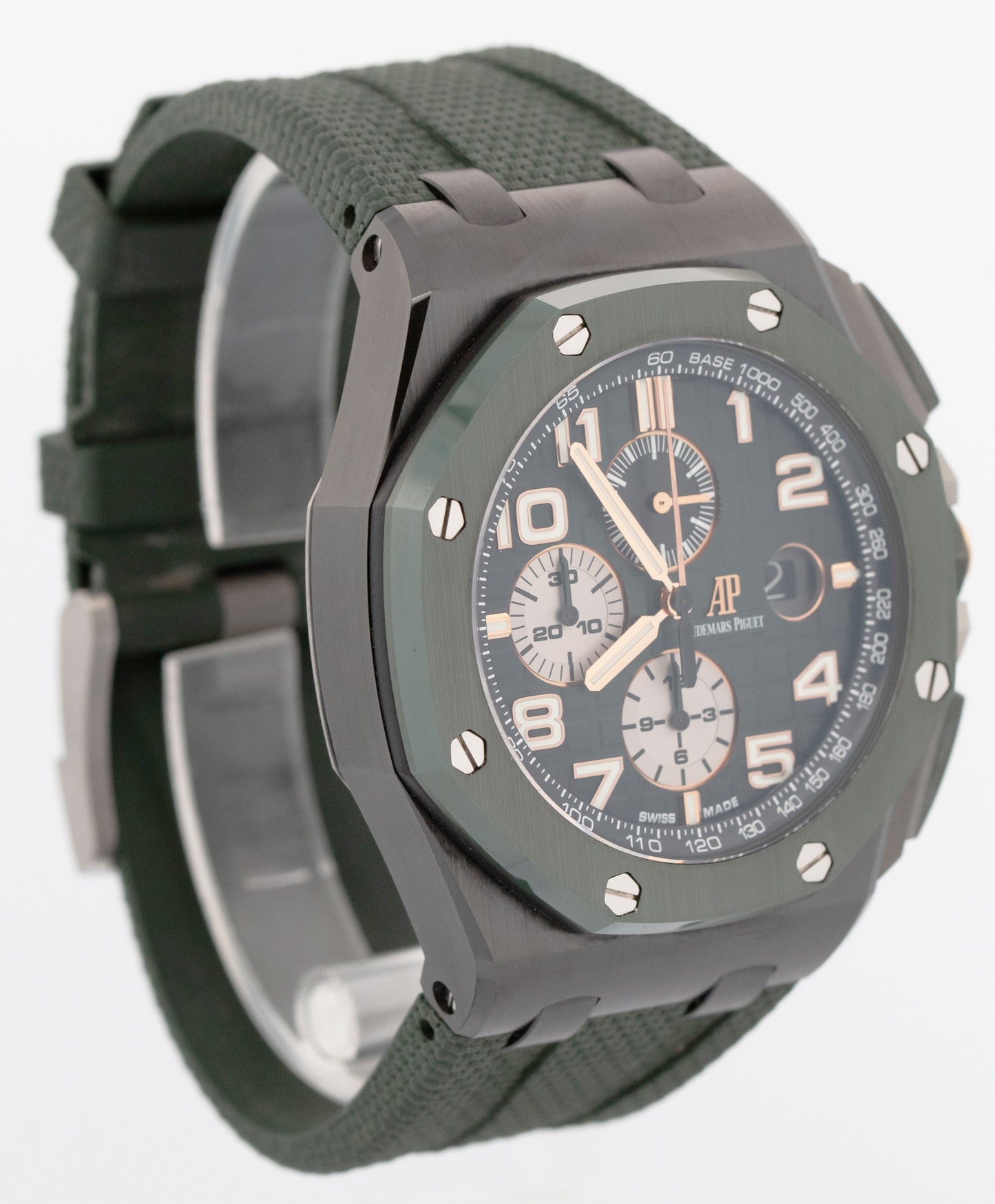 PAPERS Audemars Piguet Royal Oak Offshore GREEN Ceramic 44mm Watch 26405CE BOX