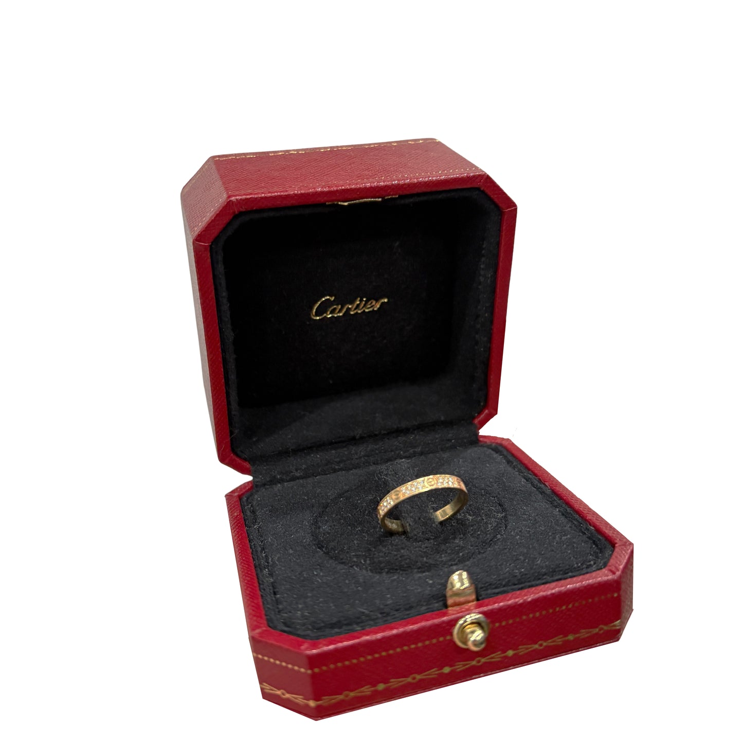 2025 PAPERS Cartier LOVE Ring Paved DIAMOND 18K Yellow Gold Size 51 AU 750 BOX