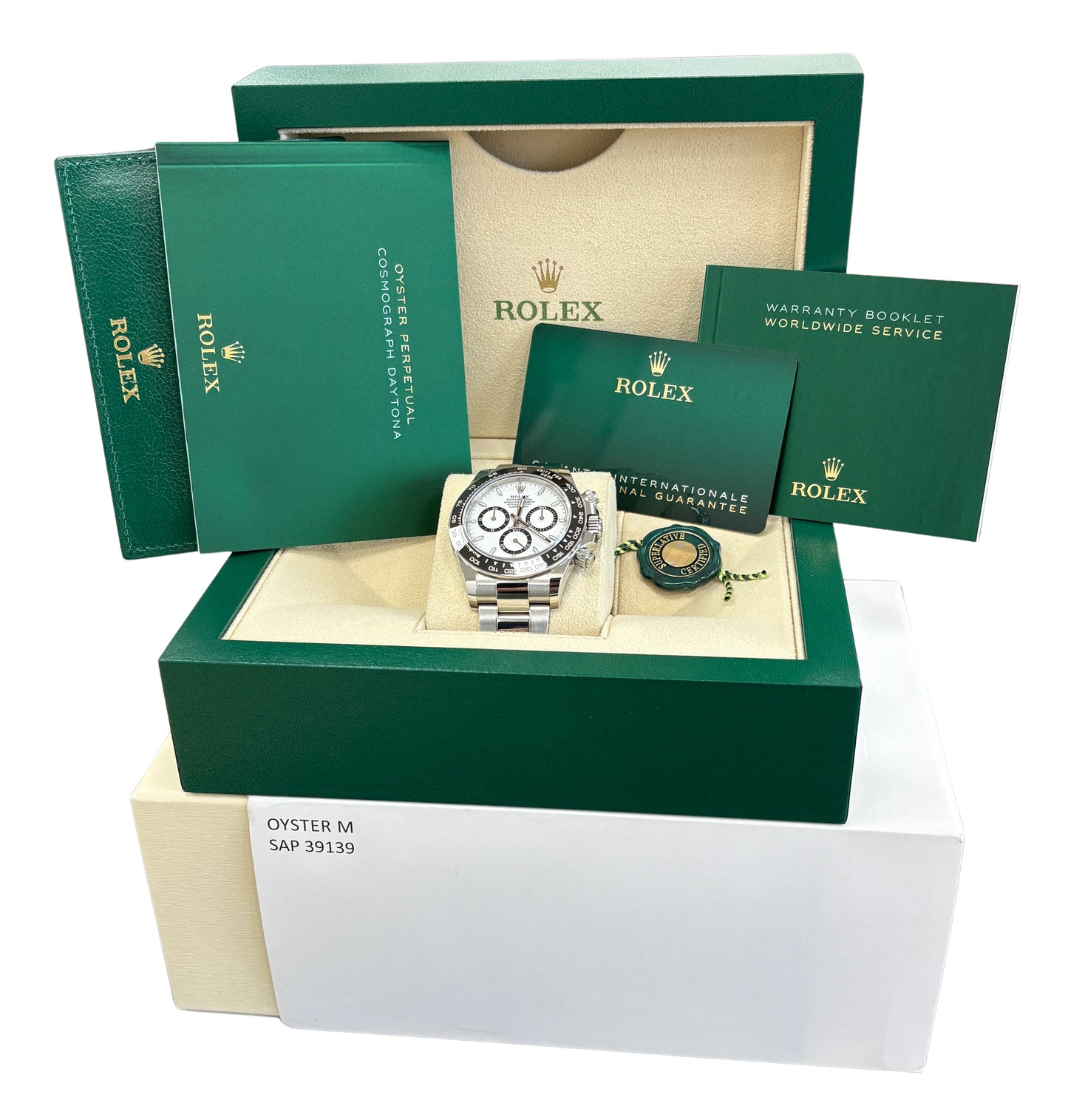 PAPERS Rolex Daytona Cosmograph White PANDA Ceramic 40mm 126500 LN BOX