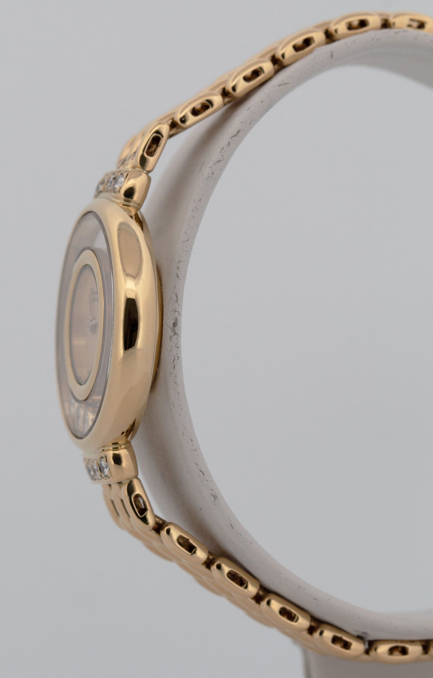 Ladies Chopard Happy Diamonds 4100 23mm 18K Yellow Gold Champagne Quartz Watch