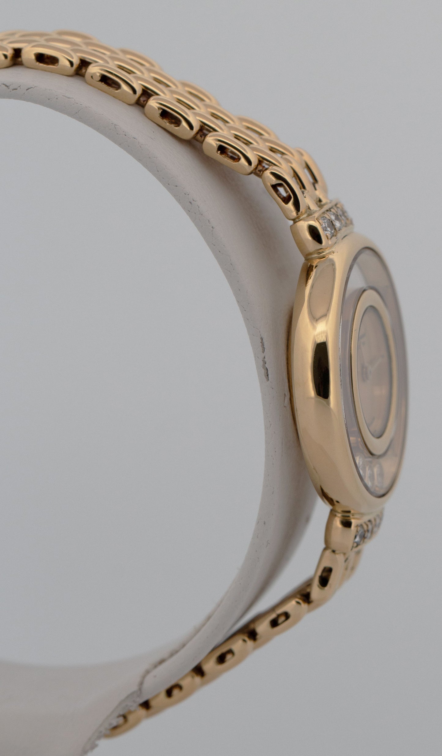 Ladies Chopard Happy Diamonds 4100 23mm 18K Yellow Gold Champagne Quartz Watch
