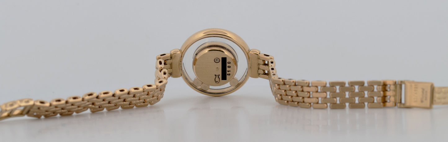 Ladies Chopard Happy Diamonds 4100 23mm 18K Yellow Gold Champagne Quartz Watch