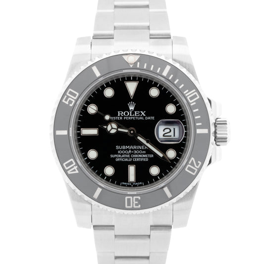MINT PAPERS Rolex Submariner Date BLACK Stainless Steel 40mm Watch 116610 LN BOX