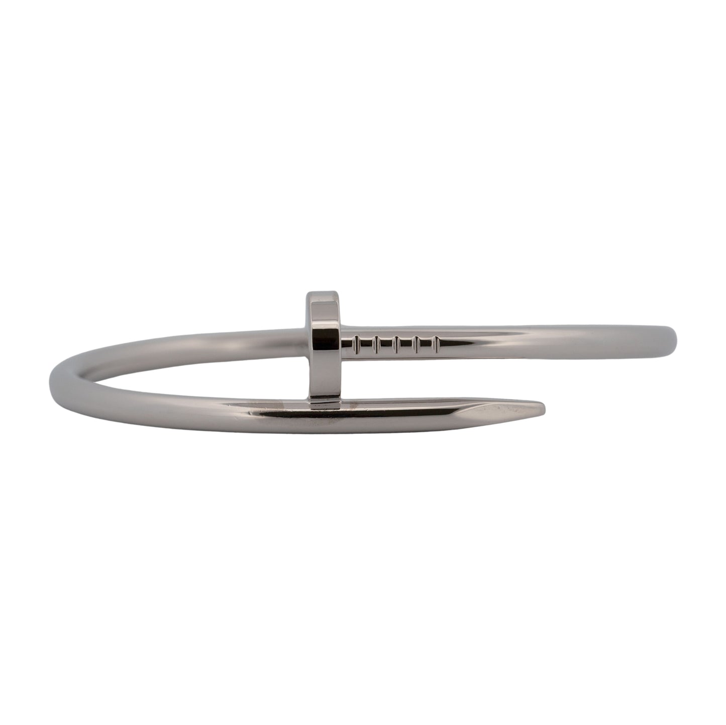 PAPERS Cartier Juste Un Clou Nail Bracelet Size 17 18K White Gold AU 750 BOX