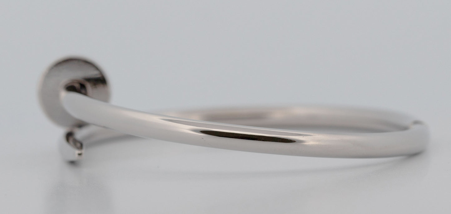 PAPERS Cartier Juste Un Clou Nail Bracelet Size 17 18K White Gold AU 750 BOX