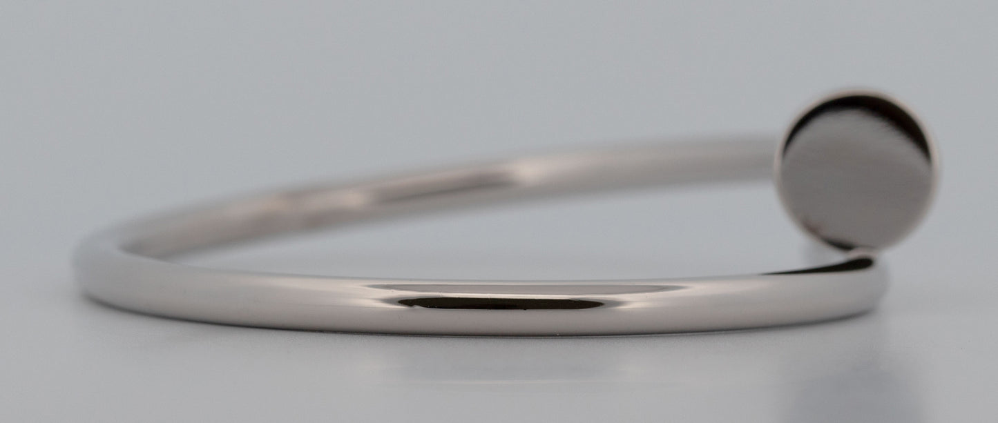 PAPERS Cartier Juste Un Clou Nail Bracelet Size 17 18K White Gold AU 750 BOX