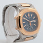 PAPERS Patek Philippe Nautilus 40.5mm Chronograph 18K Two-Tone Blue 5980/1AR BOX