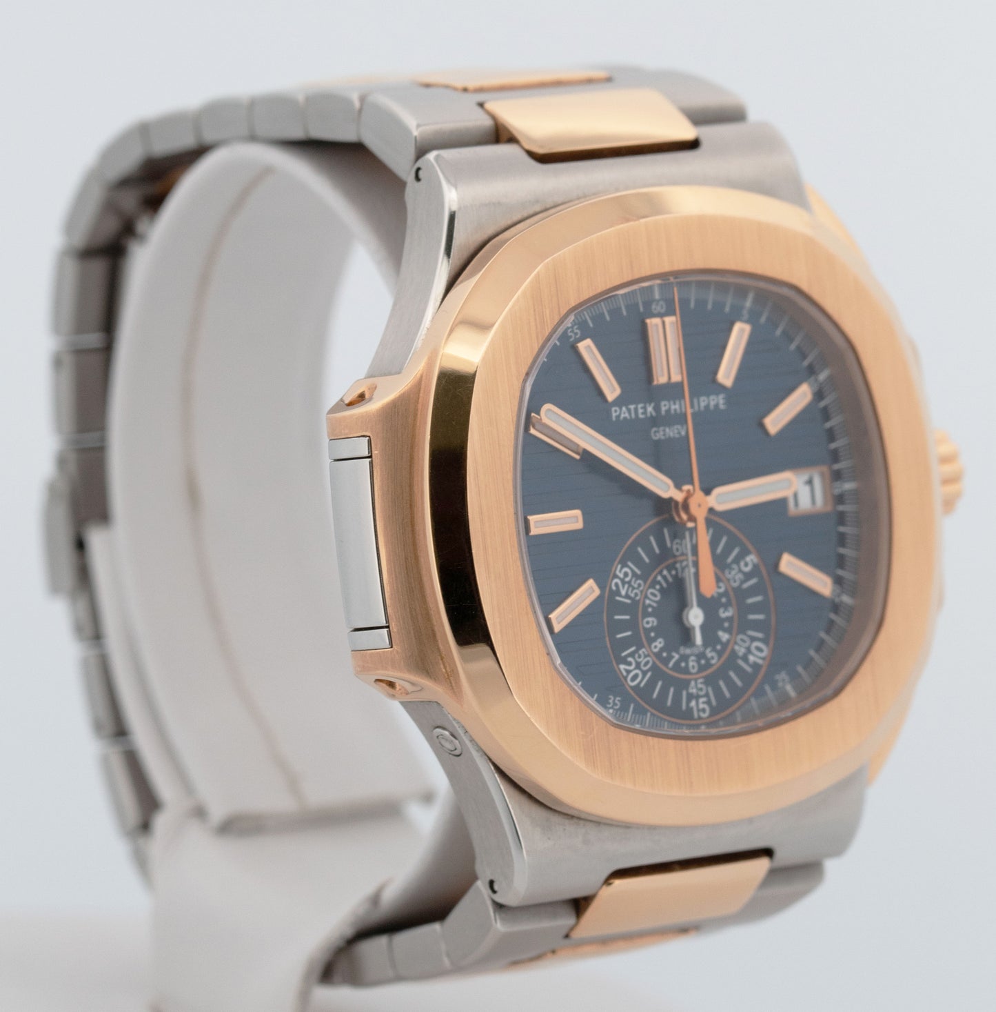 PAPERS Patek Philippe Nautilus 40.5mm Chronograph 18K Two-Tone Blue 5980/1AR BOX