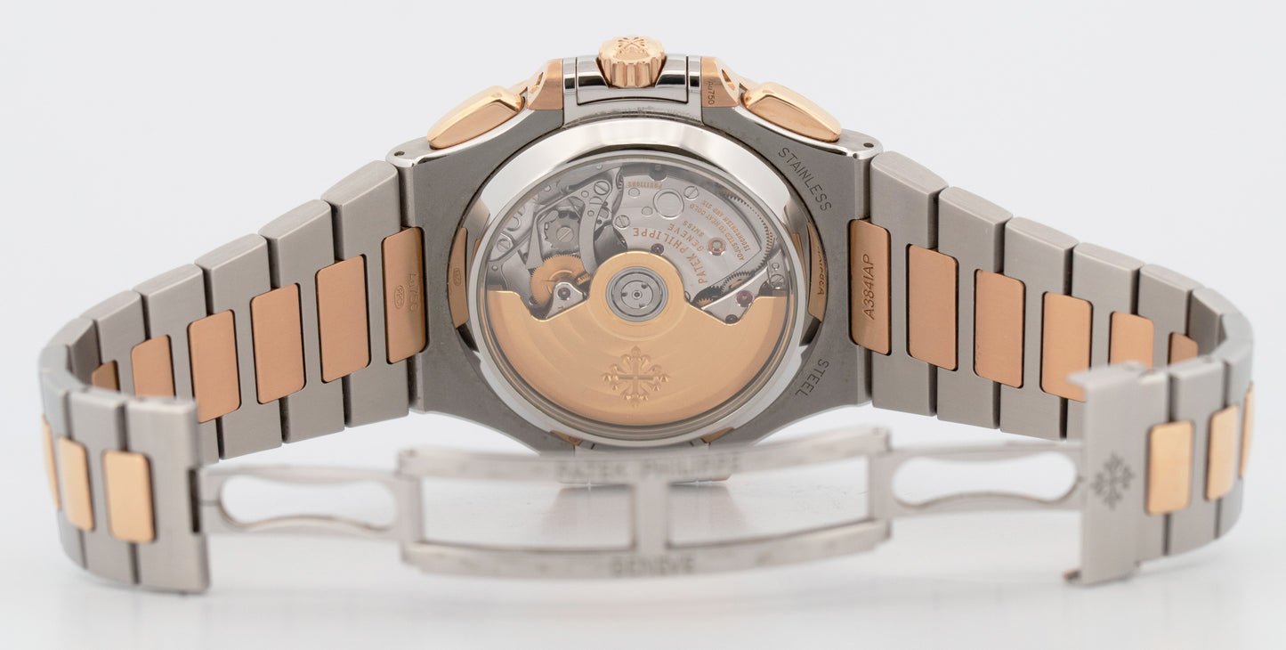 PAPERS Patek Philippe Nautilus 40.5mm Chronograph 18K Two-Tone Blue 5980/1AR BOX