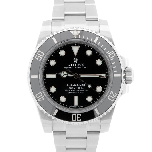 MINT Rolex Submariner No-Date Black Ceramic 40mm Stainless Steel Watch 114060 LN