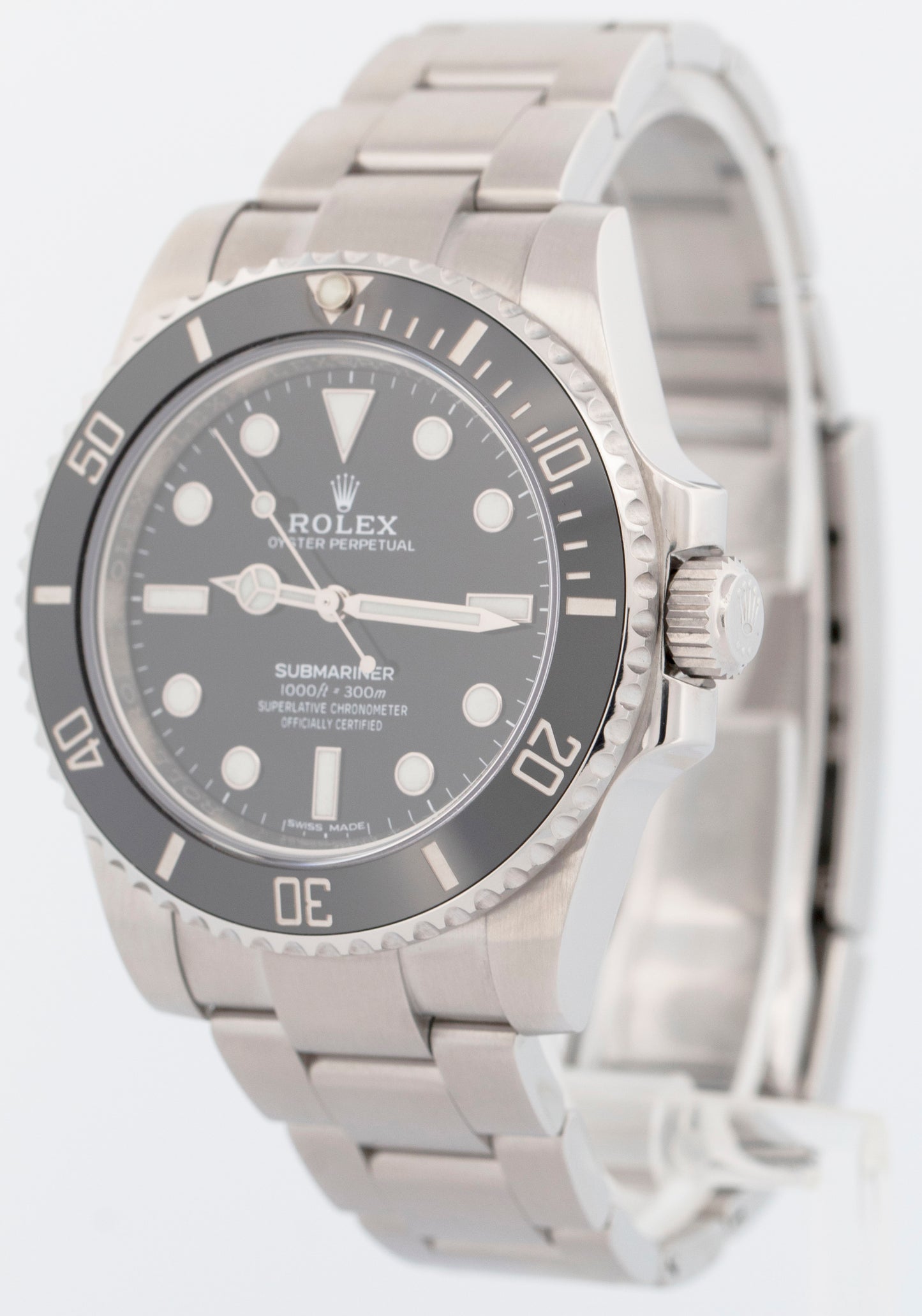 MINT Rolex Submariner No-Date Black Ceramic 40mm Stainless Steel Watch 114060 LN