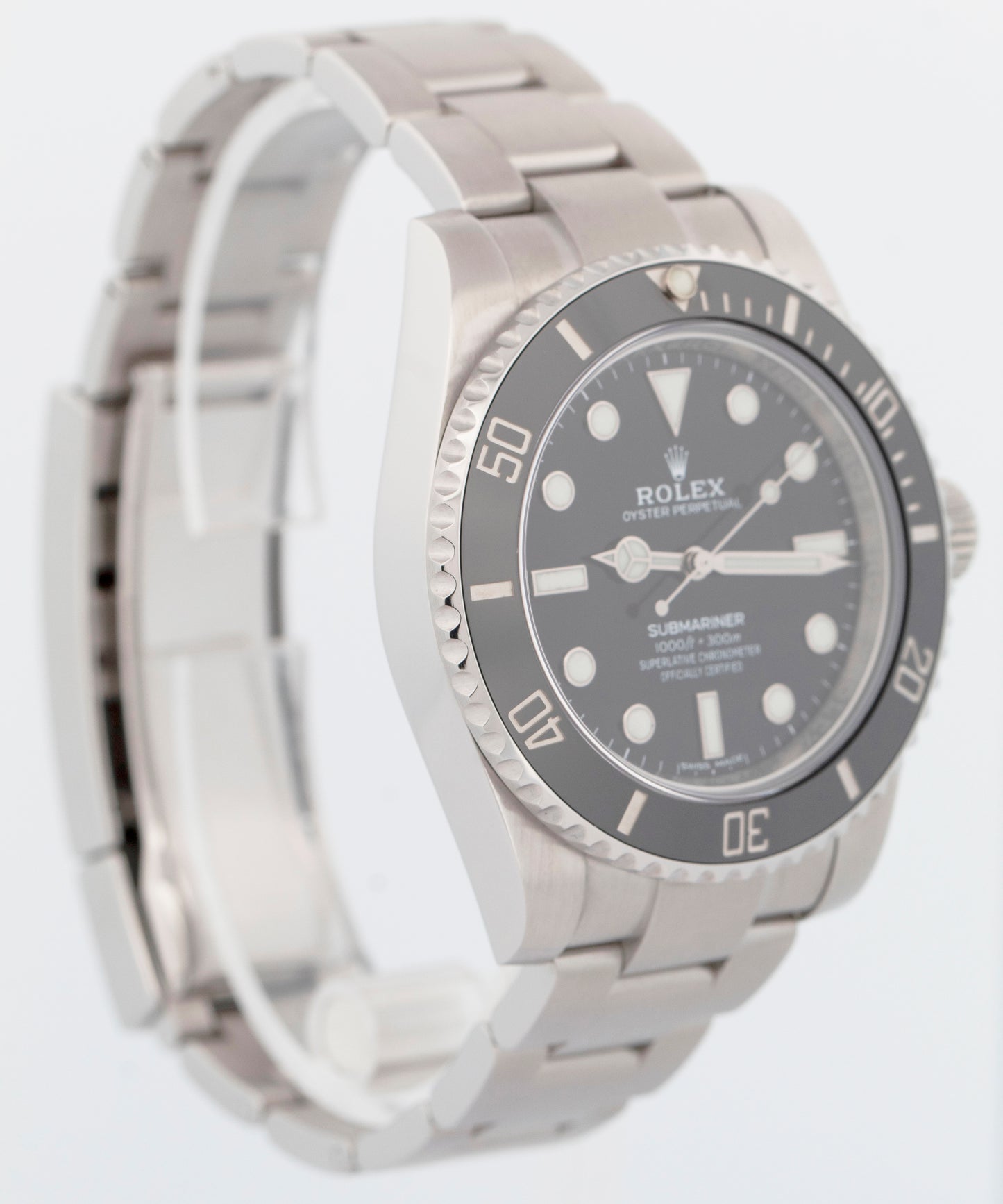 MINT Rolex Submariner No-Date Black Ceramic 40mm Stainless Steel Watch 114060 LN