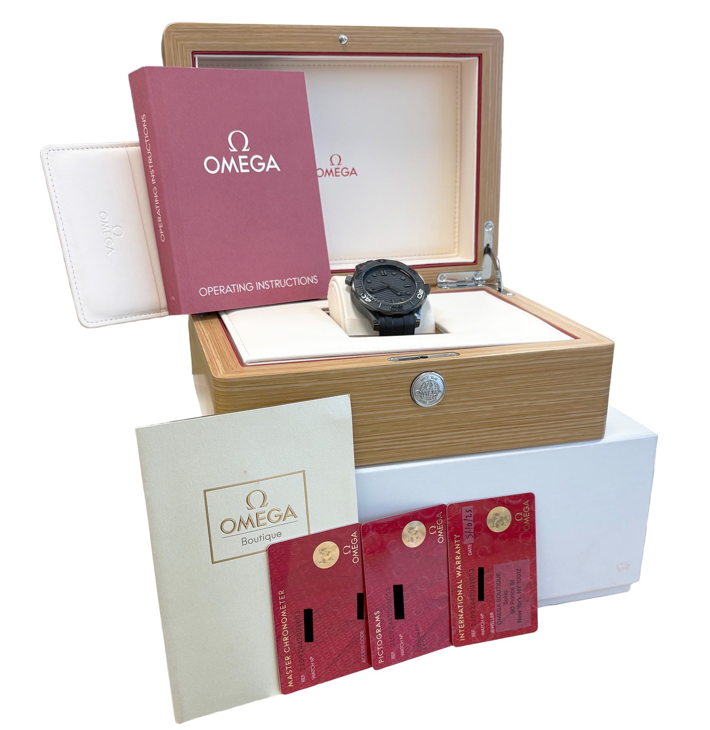 2025 PAPERS Omega Seamaster Diver 43.5mm CERAMIC Black 210.92.44.20.01.003 BOX