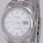 MINT 2023 RSC Rolex Oyster Perpetual Date PAPERS 34mm White 115200 Watch B+P