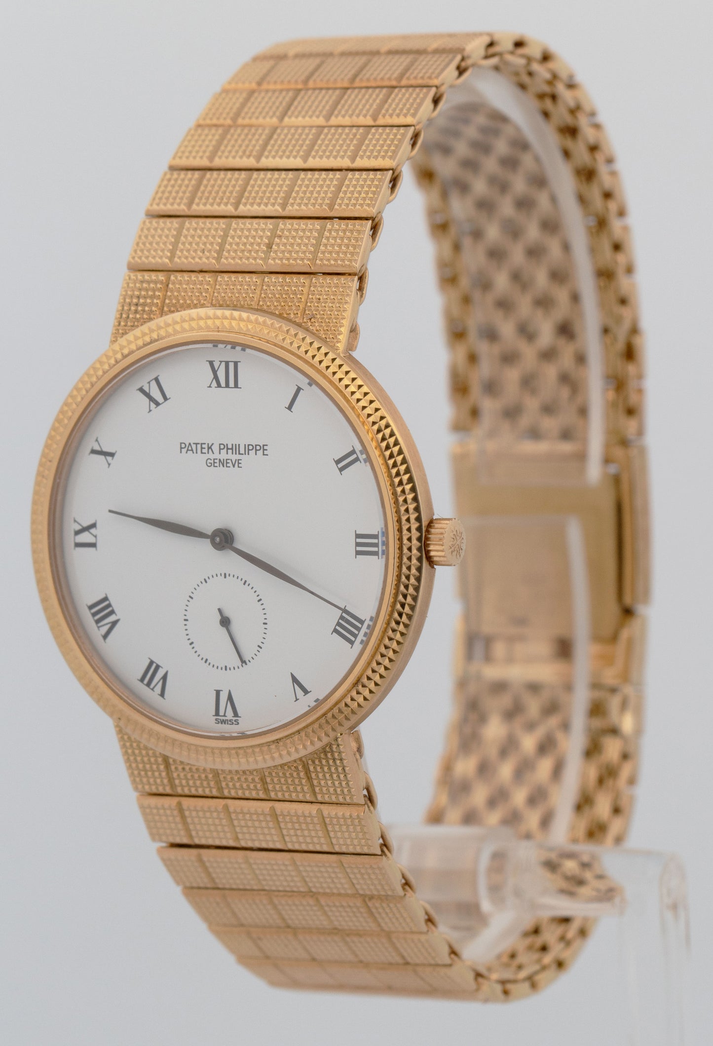 PAPERS Patek Philippe Calatrava 3919/010 White Roman 18K Gold 33mm Watch BOX