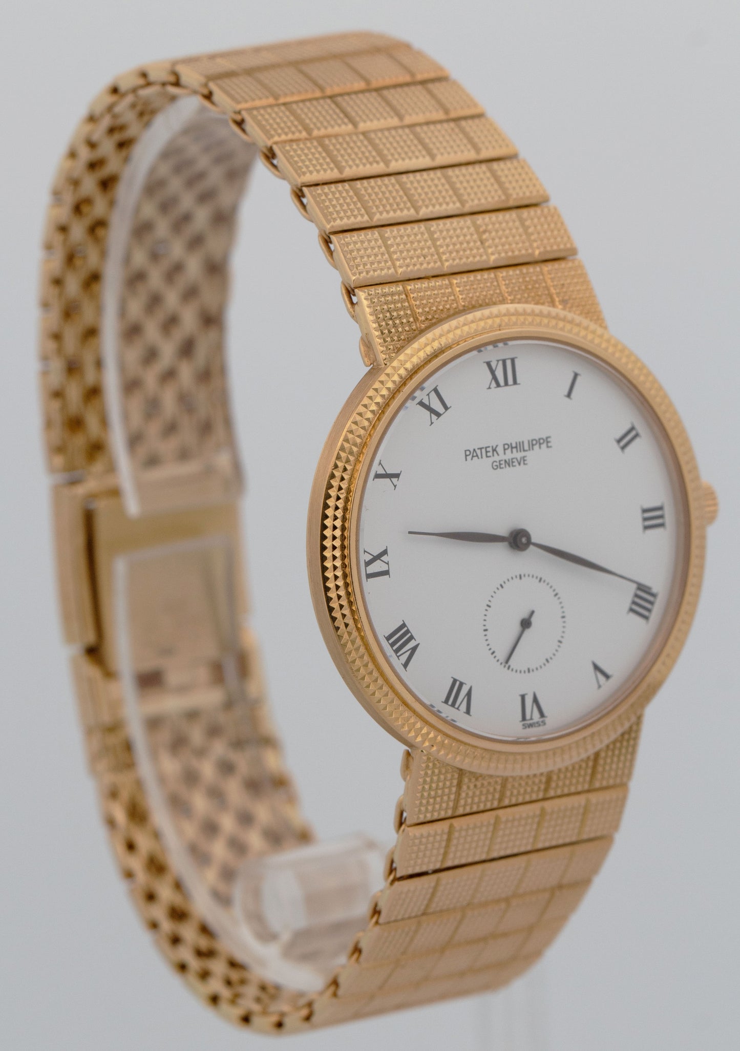 PAPERS Patek Philippe Calatrava 3919/010 White Roman 18K Gold 33mm Watch BOX