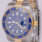 MINT PAPERS Rolex Submariner Date FLAT BLUE Two-Tone Gold Ceramic 116613 LB B+P