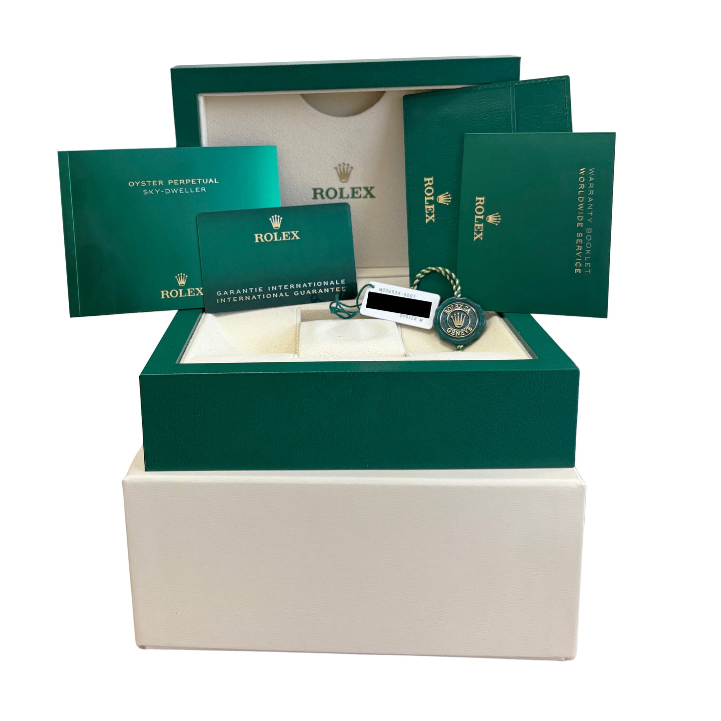 NEW UNWORN PAPERS Rolex Sky-Dweller GREEN Oyster 42mm Fluted 336934 Watch BOX