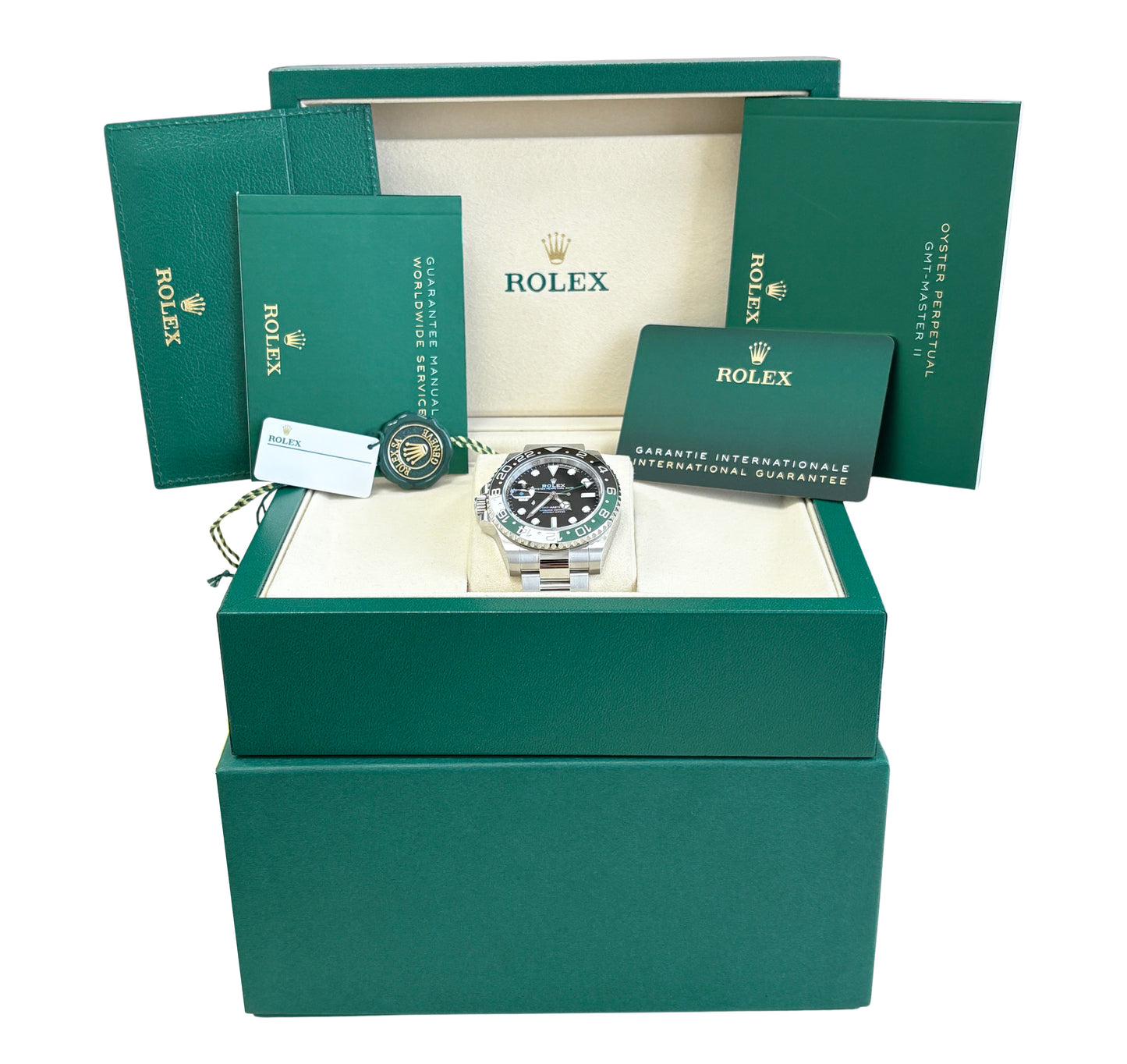2025 PAPERS Rolex GMT-Master II SPRITE GREEN 126720 VTNR Oyster Steel Watch BOX