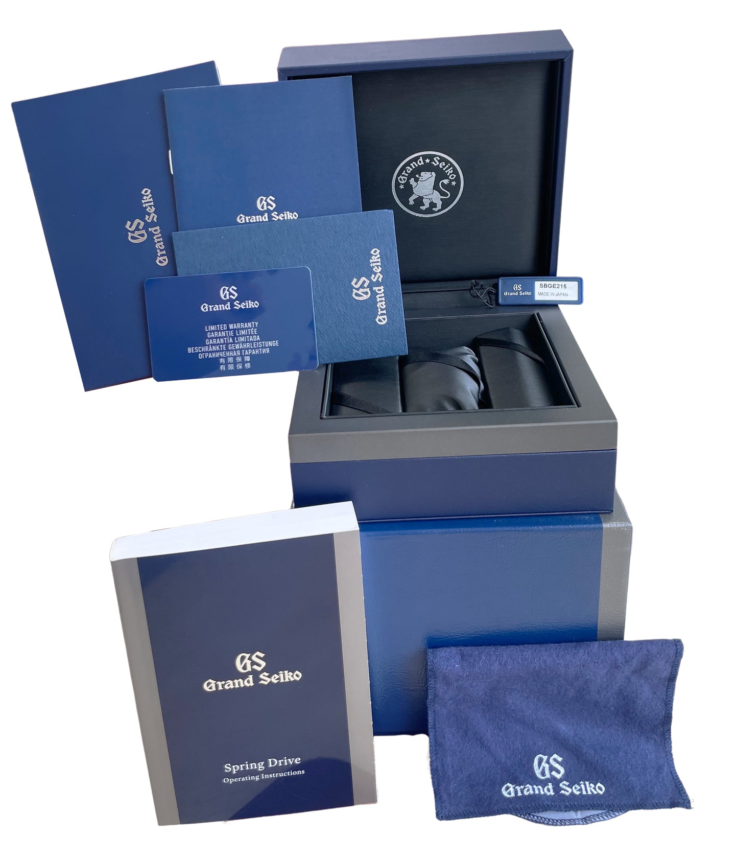 MINT PAPERS Grand Seiko Spring Drive GMT SBGE215 44mm Titanium 9R66 Watch BOX