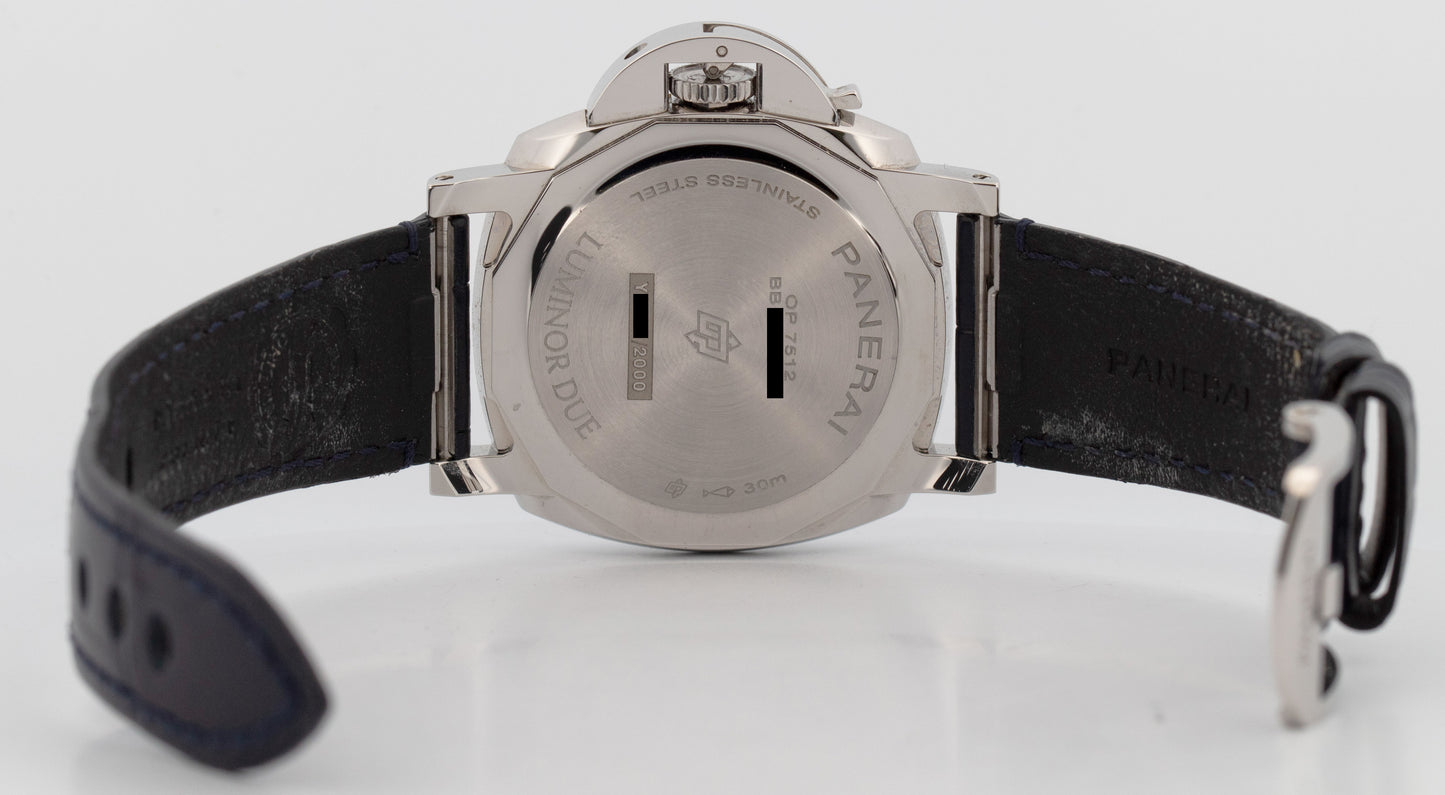 2023 PAPERS Panerai Luminor Due Blue PAM01274 Steel 42mm Automatic Watch BOX