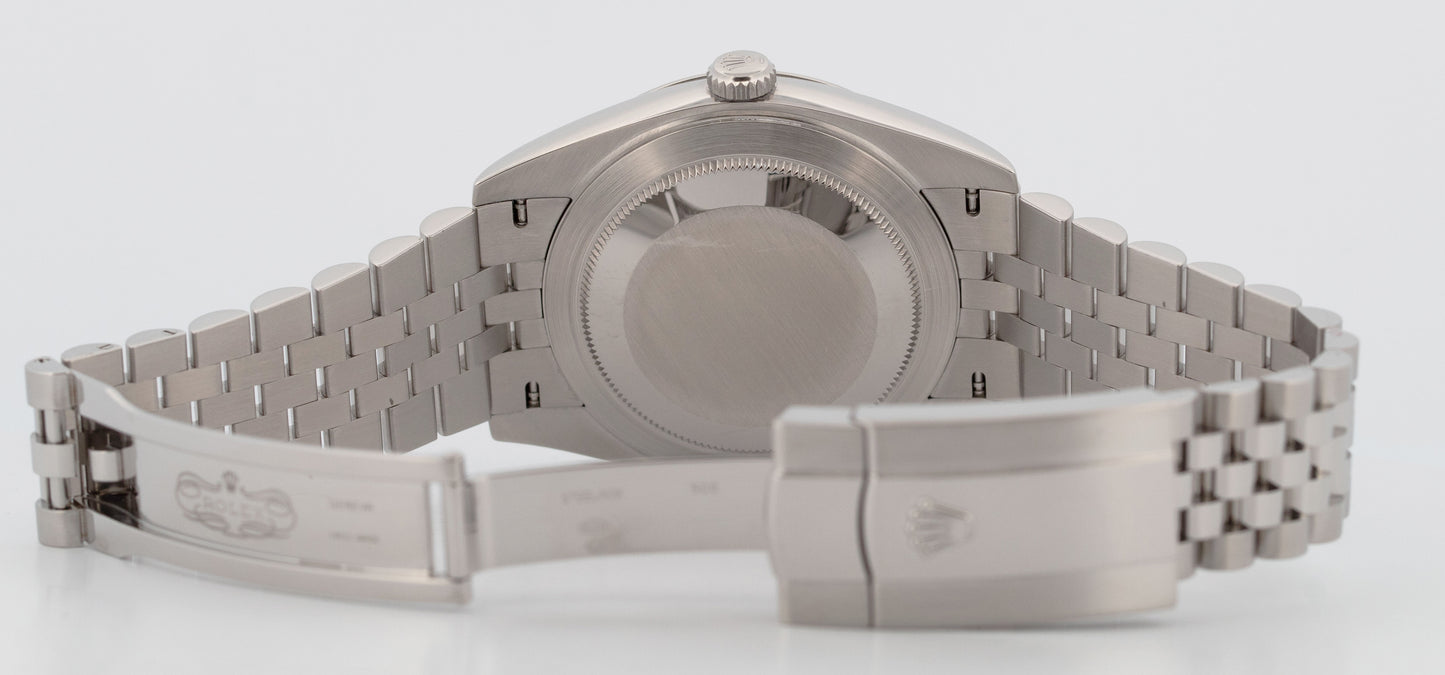 PAPERS Rolex DateJust 41mm Rhodium JUBILEE Stainless Smooth Watch 126300 BOX