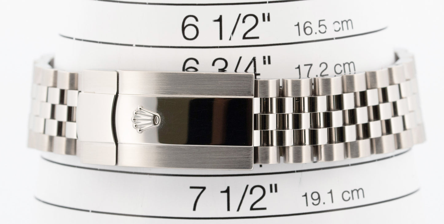 PAPERS Rolex DateJust 41mm Rhodium JUBILEE Stainless Smooth Watch 126300 BOX