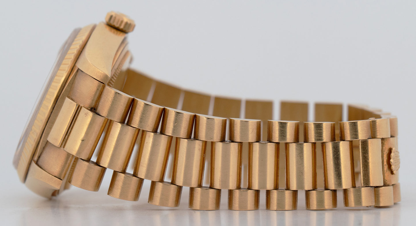 1979 Rolex Day-Date President Champagne Fluted 36mm 18K Yellow Gold Watch 18038