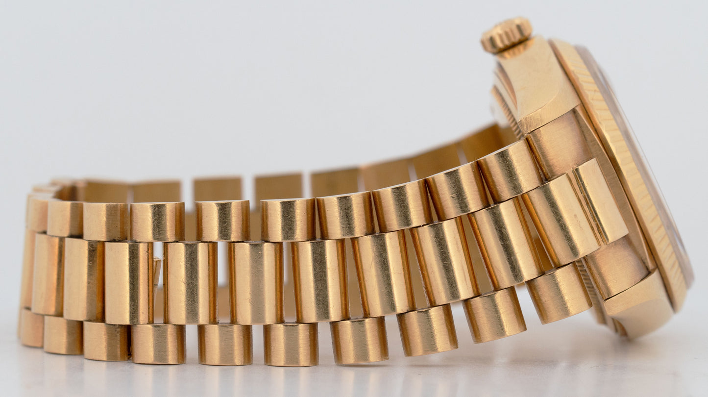 1979 Rolex Day-Date President Champagne Fluted 36mm 18K Yellow Gold Watch 18038