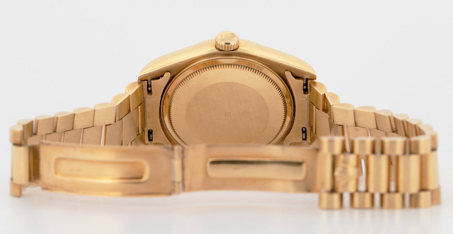1979 Rolex Day-Date President Champagne Fluted 36mm 18K Yellow Gold Watch 18038