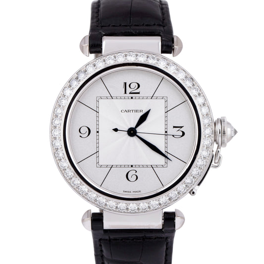 Cartier Pasha 42mm 18K White Gold FACTORY DIAMOND BEZEL 2765 Automatic WJ120251