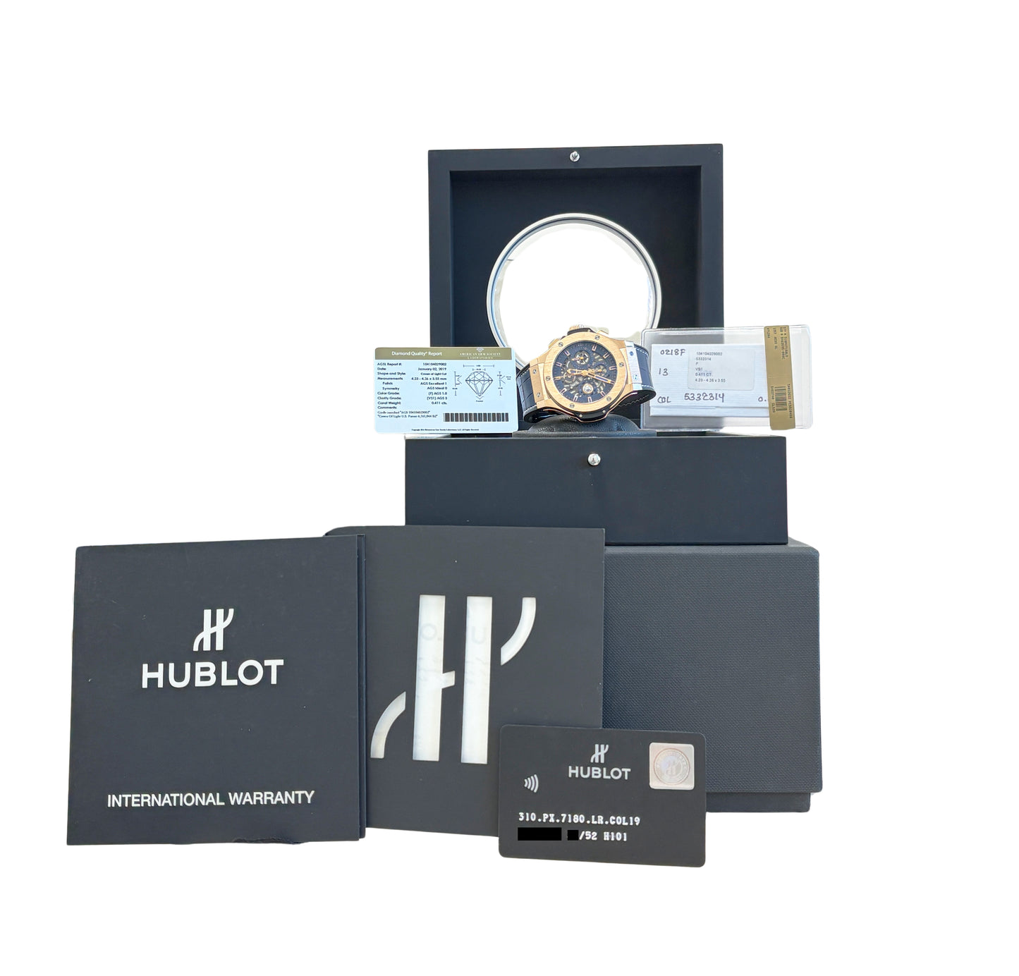 PAPERS Hublot Big Bang Aero DIAMOND 18K Rose Gold 310.PX.7180.LR.COL19 44mm BOX