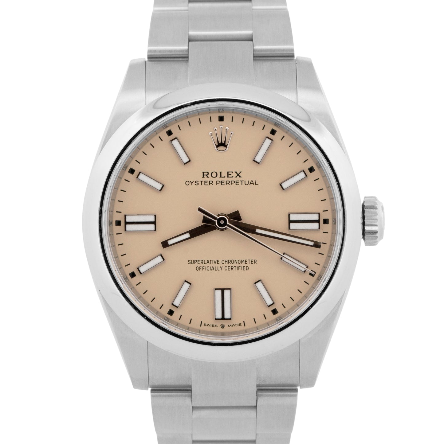 NEW UNWORN PAPERS Rolex Oyster Perpetual 41mm BEIGE Stainless 134300 Watch BOX