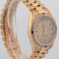 RARE PAPERS Rolex Day-Date FACTORY RUBY DIAMOND String 18K Gold 36mm 18378 BOX