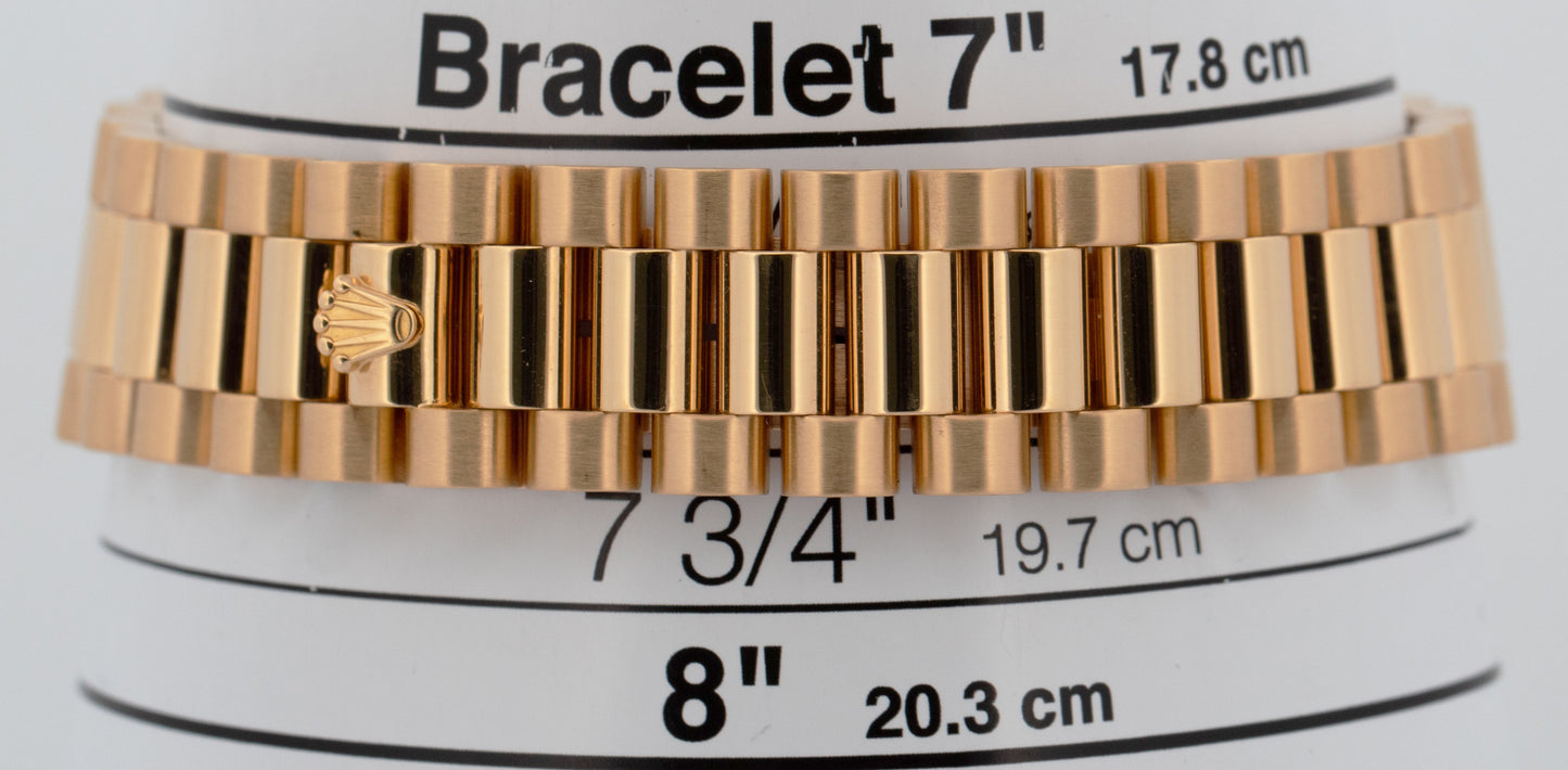 RARE PAPERS Rolex Day-Date FACTORY RUBY DIAMOND String 18K Gold 36mm 18378 BOX