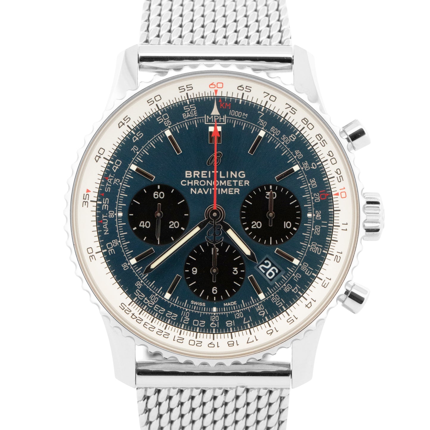 2025 PAPERS Breitling Navitimer Chronograph BLUE 42mm Steel AB0121 Watch BOX