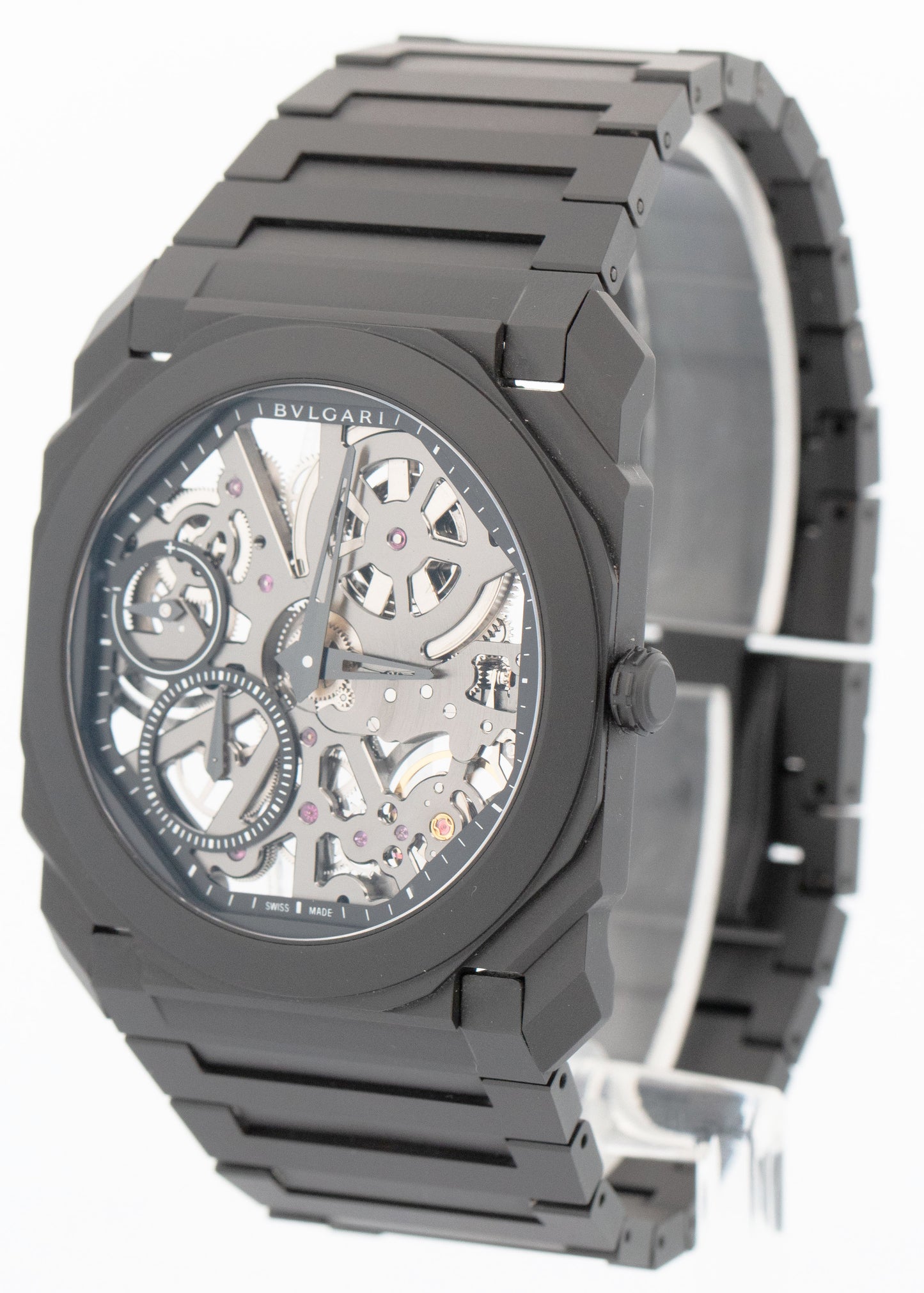 PAPERS BVLGARI Bulgari Octo Finissimo SKELETON 40 BLACK CERAMIC 103126 Watch BOX