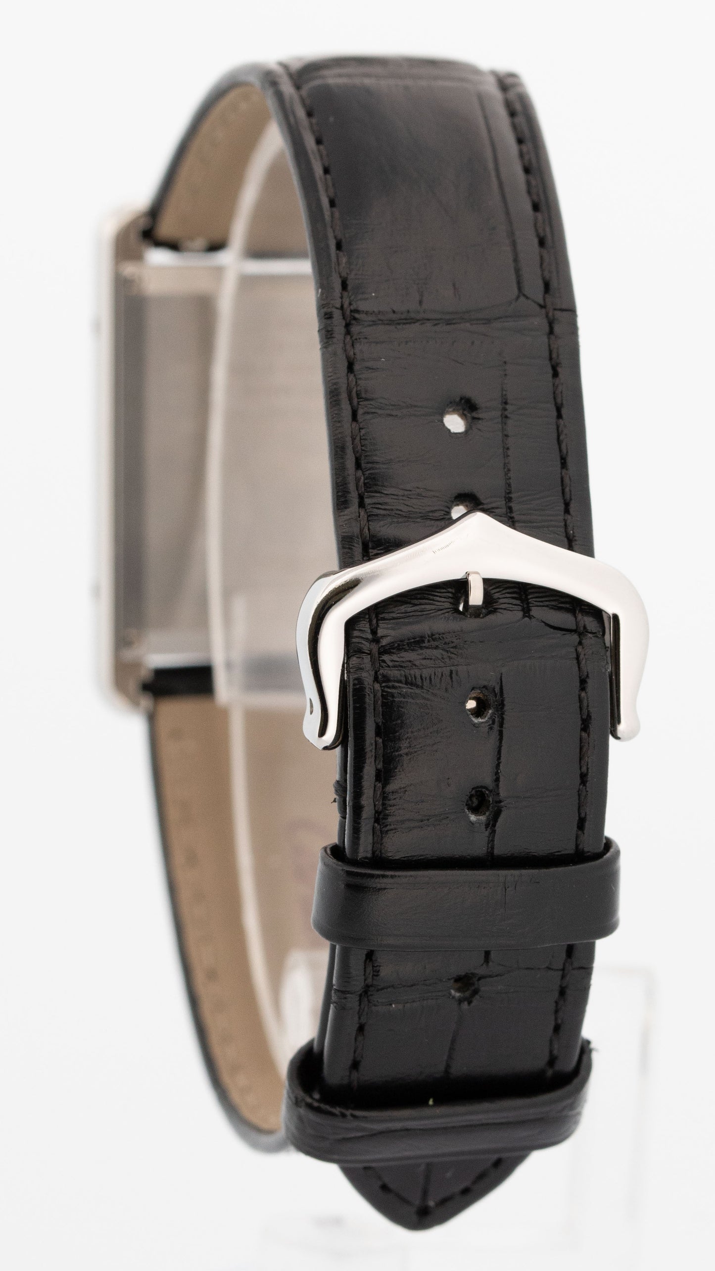 PAPERS Cartier Tank Large Quartz WSTA0072 4323 33x25mm Black Leather Watch BOX