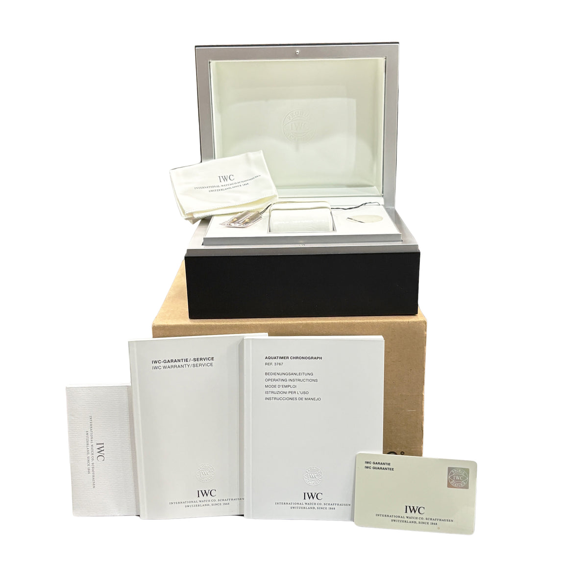 IWC Aquatimer Chronograph IW376701 44mm Yellow Day Date Steel Watch Box Papers