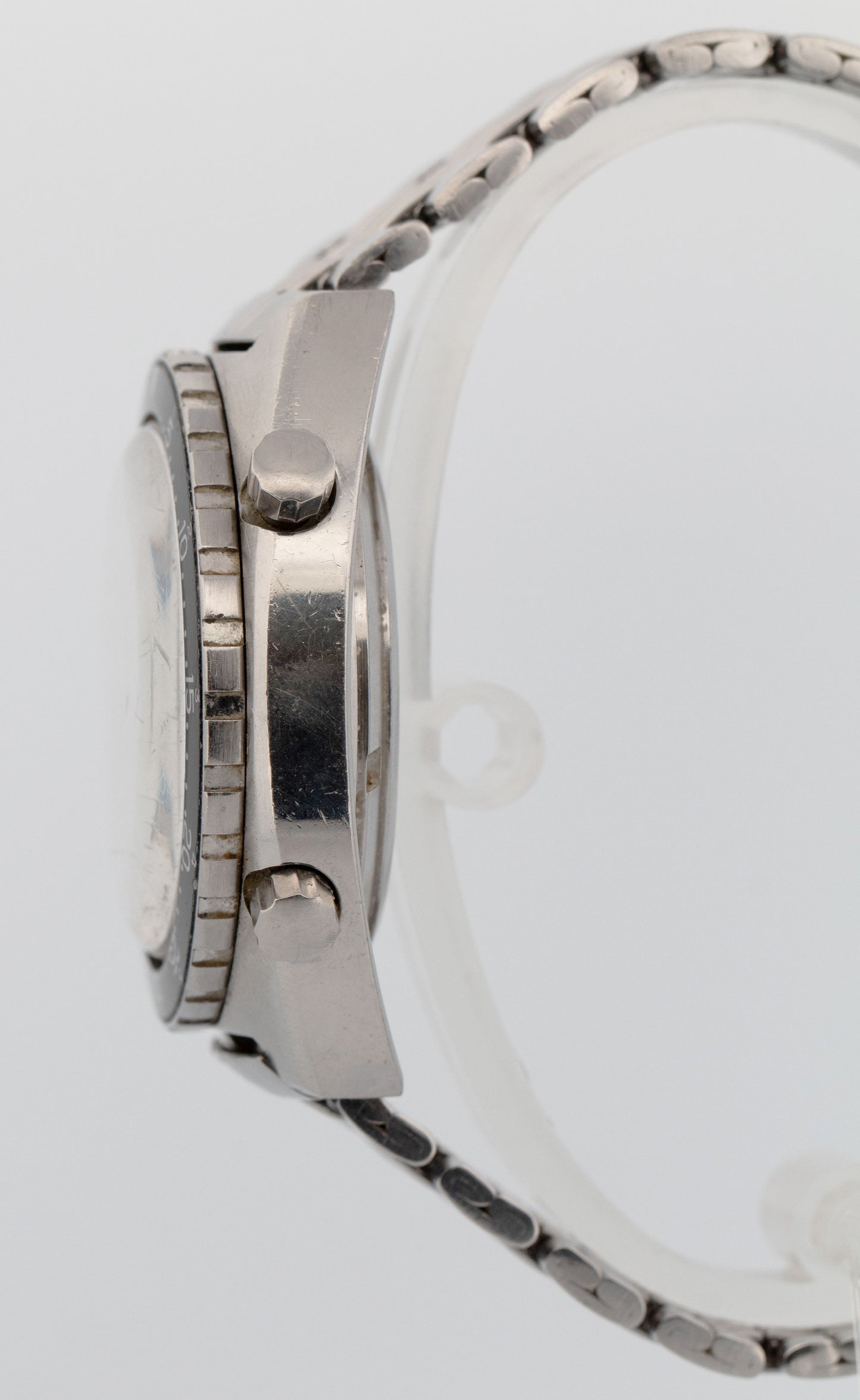 RARE 1971 Vintage Heuer Autavia Jo Siffert White Chronograph 42mm Steel 1163 B+P