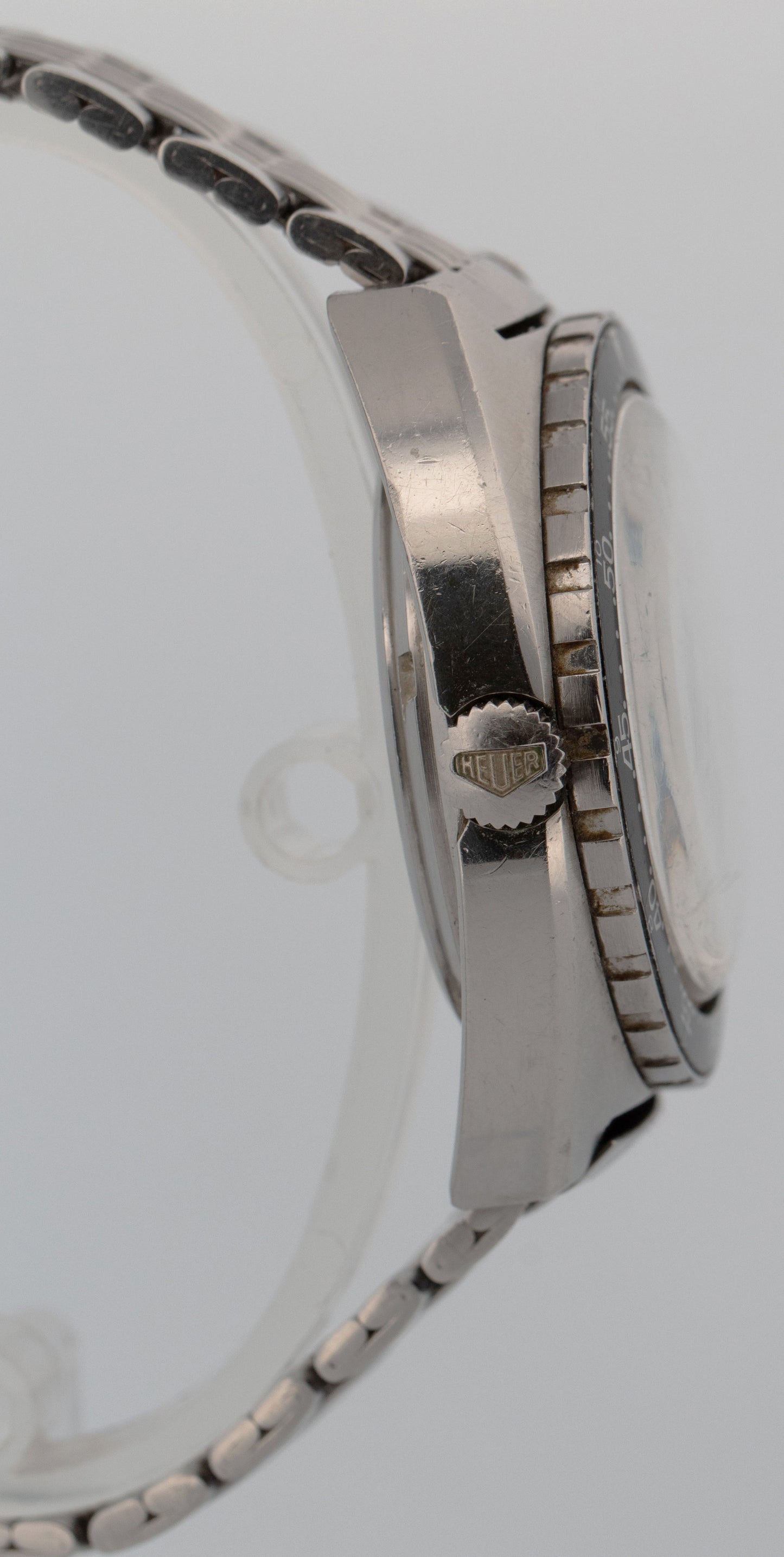 RARE 1971 Vintage Heuer Autavia Jo Siffert White Chronograph 42mm Steel 1163 B+P