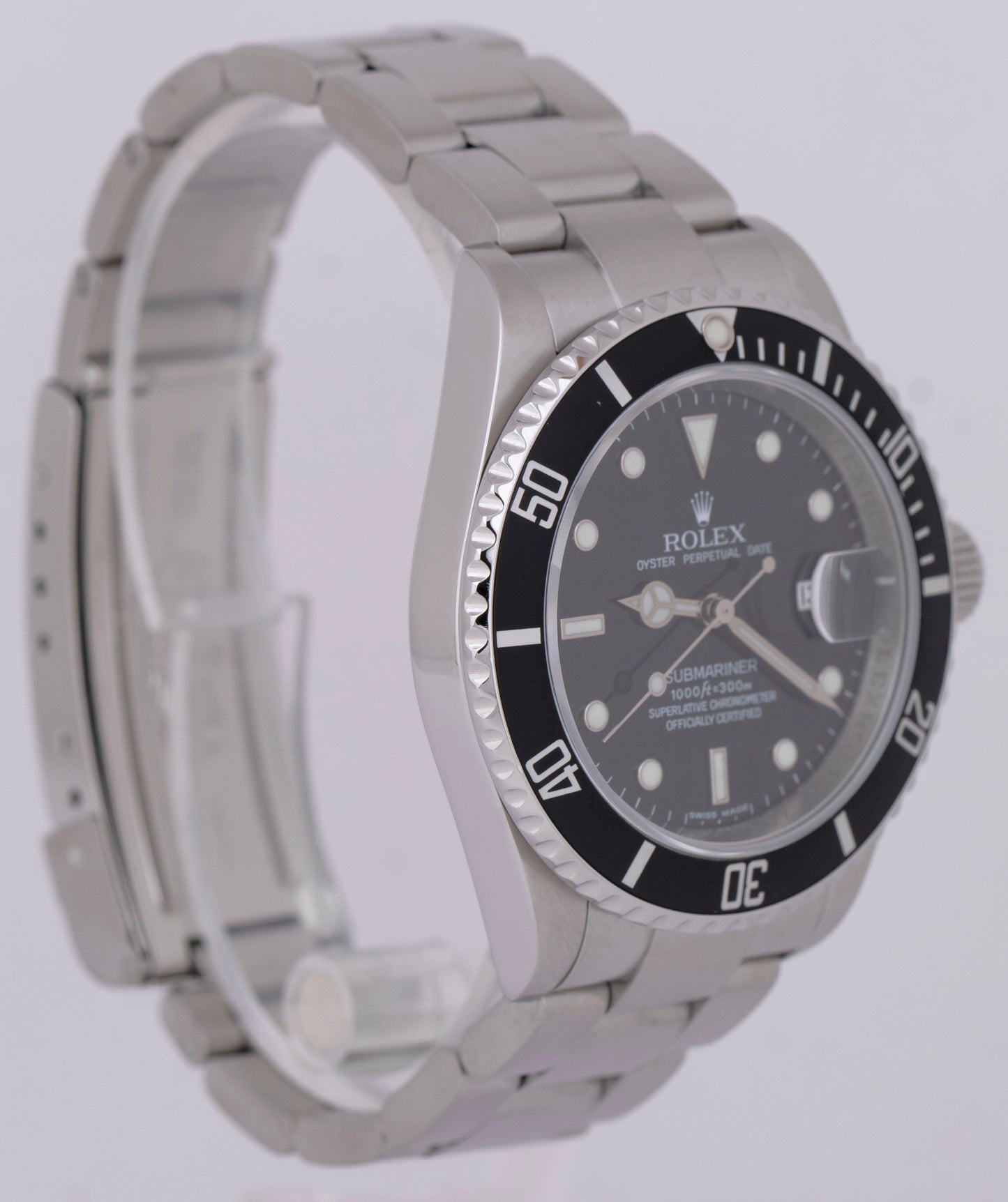 MINT Rolex Submariner Date Black REHAUT Stainless Steel 40mm Oyster 16610 Watch