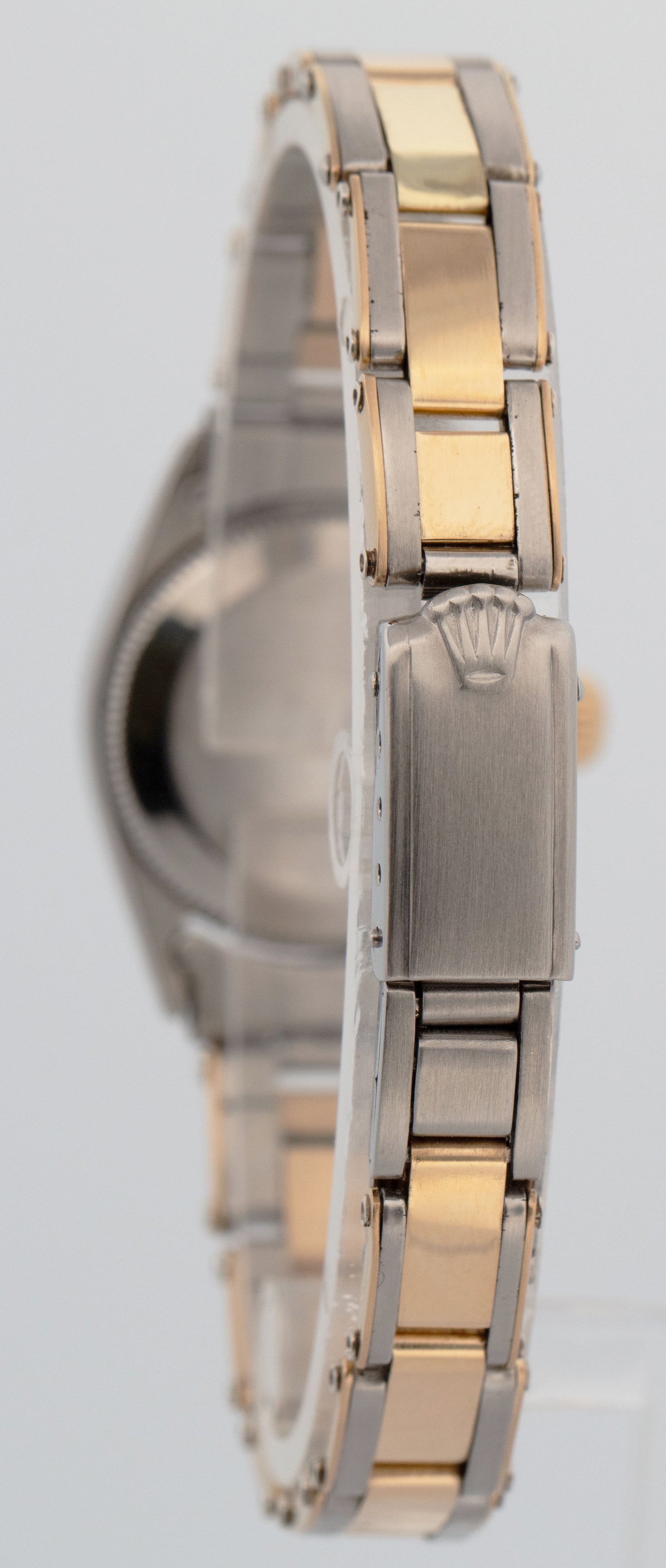Ladies Rolex Oyster Perpetual 26mm Mother of Pearl Diamond Fluted Gold 6619 BOX