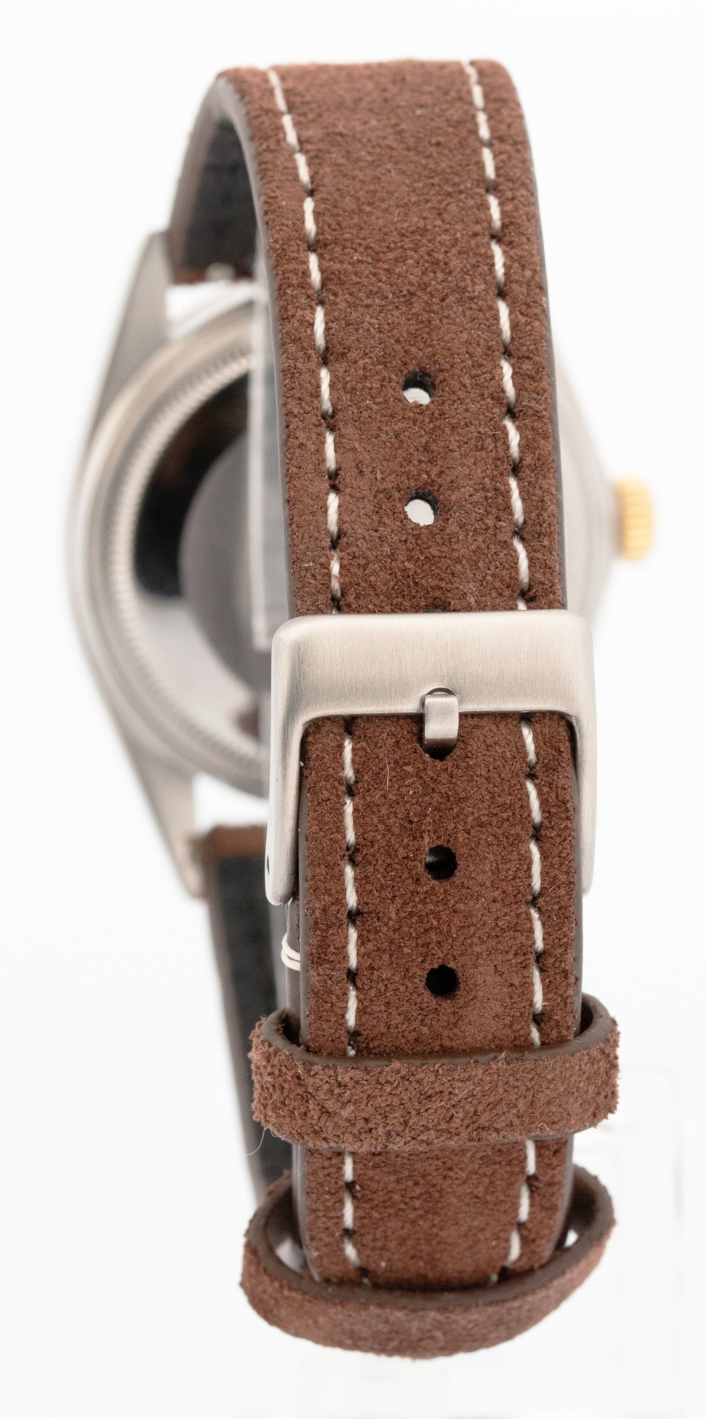 Rolex DateJust 36mm Two-Tone Steel Yellow Gold Champagne Leather 16013 Watch