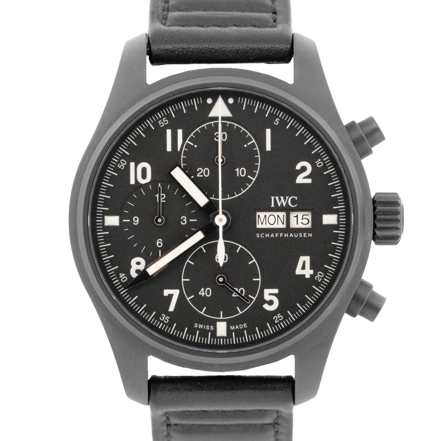 IWC Pilot’s Chronograph Tribute to 3705 Ceratanium 41mm Black Watch IW387905 BOX