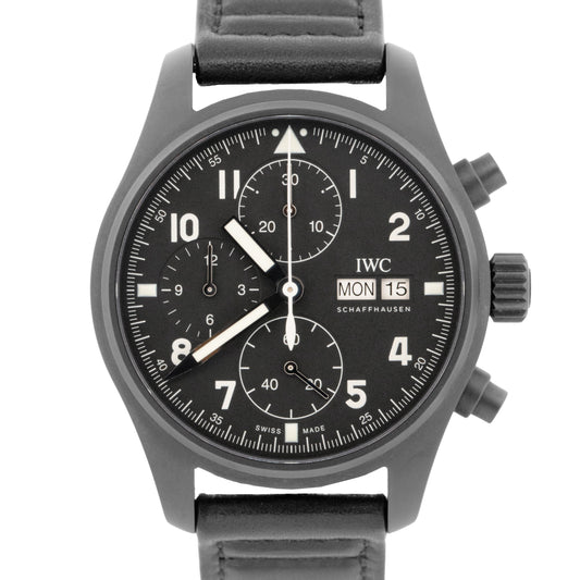 IWC Pilot’s Chronograph Tribute to 3705 Ceratanium 41mm Black Watch IW387905 BOX