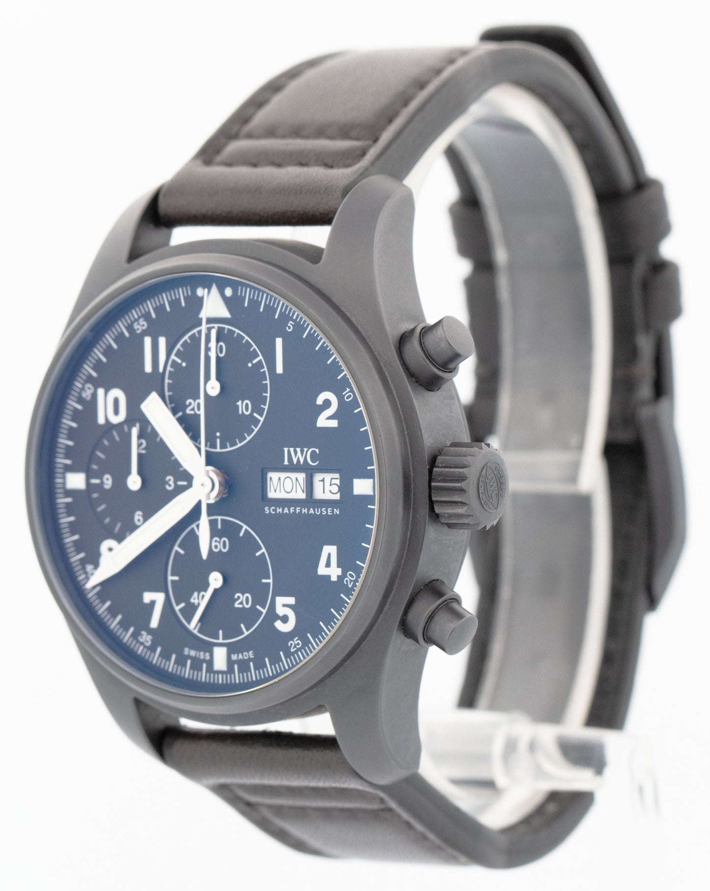 IWC Pilot’s Chronograph Tribute to 3705 Ceratanium 41mm Black Watch IW387905 BOX