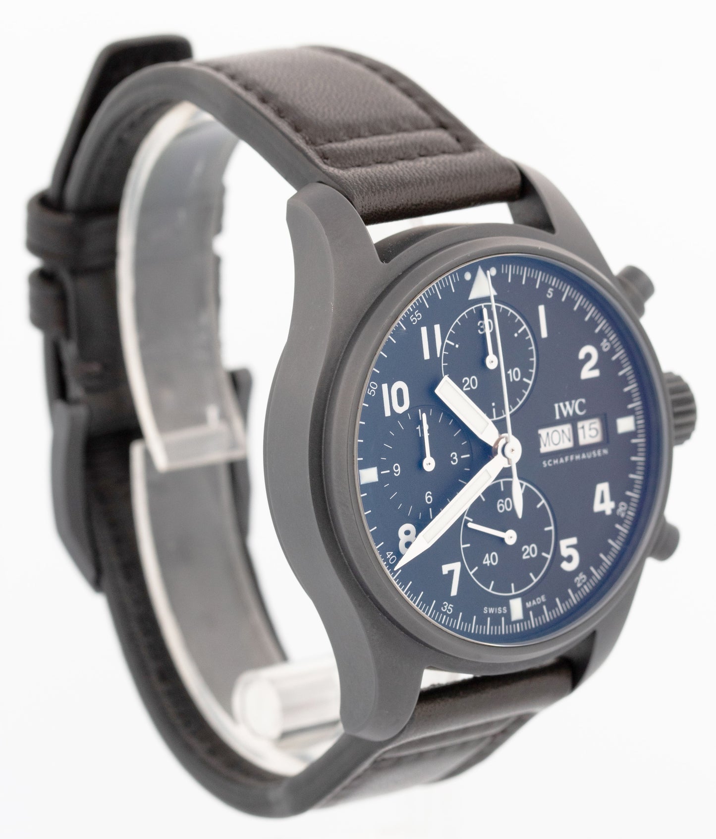 IWC Pilot’s Chronograph Tribute to 3705 Ceratanium 41mm Black Watch IW387905 BOX