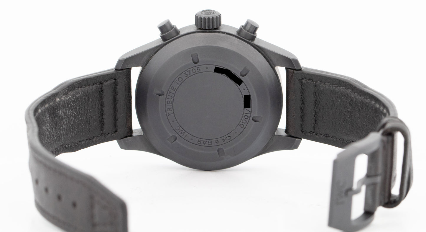 IWC Pilot’s Chronograph Tribute to 3705 Ceratanium 41mm Black Watch IW387905 BOX